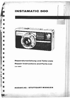 Kodak Instamatic 500 manual. Camera Instructions.